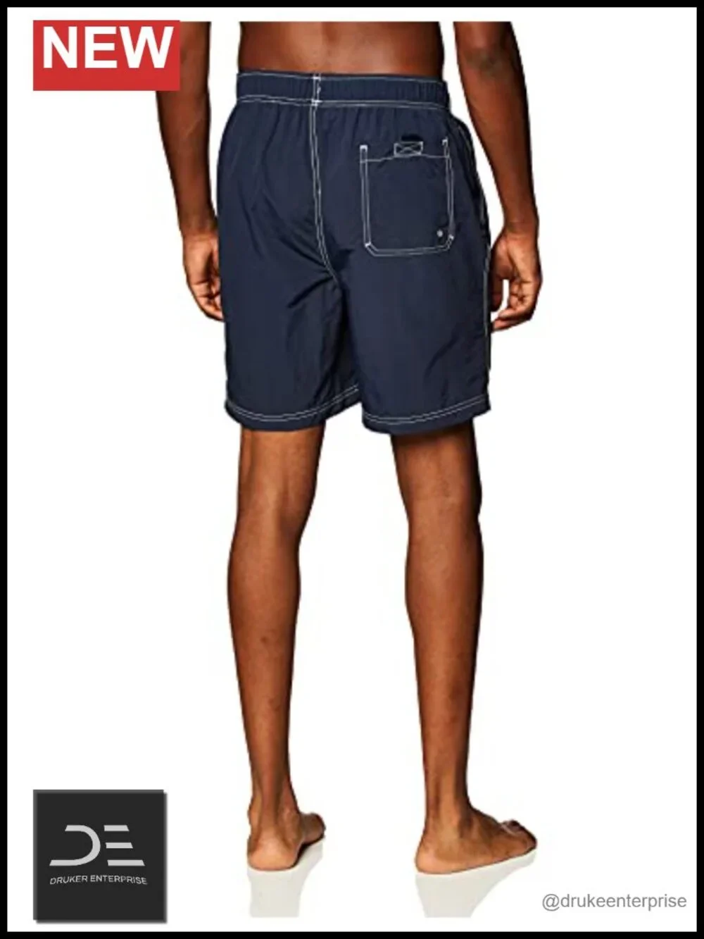 Quick Dry Swim Trunk with Drawstring Waist, Side Pockets